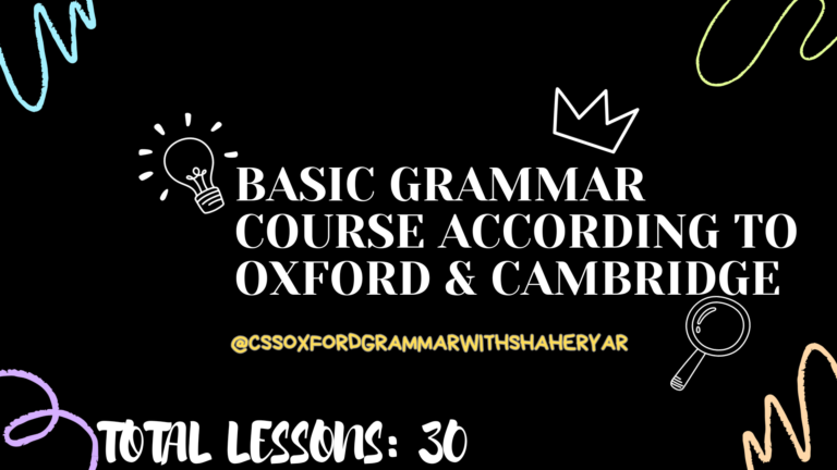 Basic Grammar Course According to Oxford & Cambridge