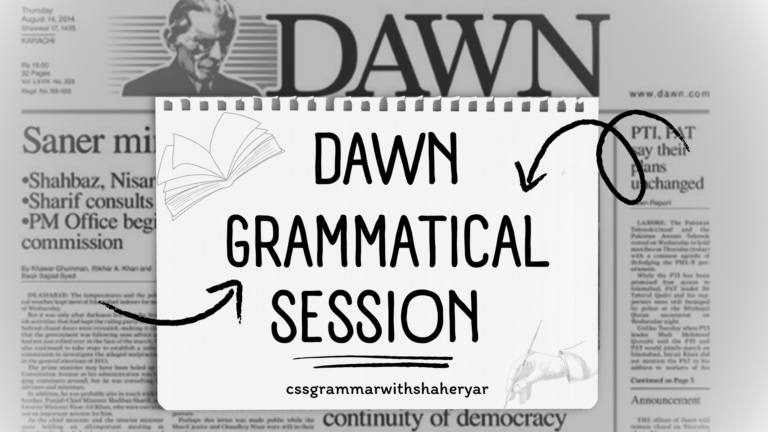 Dawn Newspaper Grammatical Structure